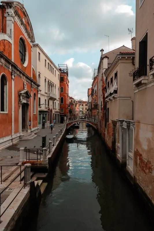 Venice canal and footbridge