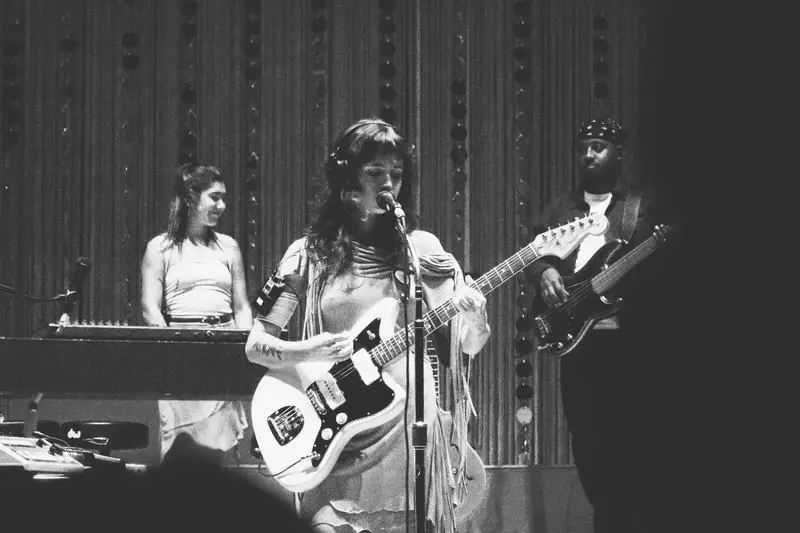 Black and white band performance