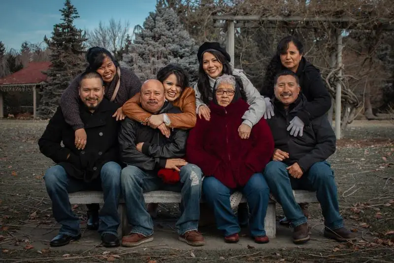Group portrait in a park