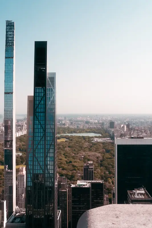 Central Park and skyscrapers from above